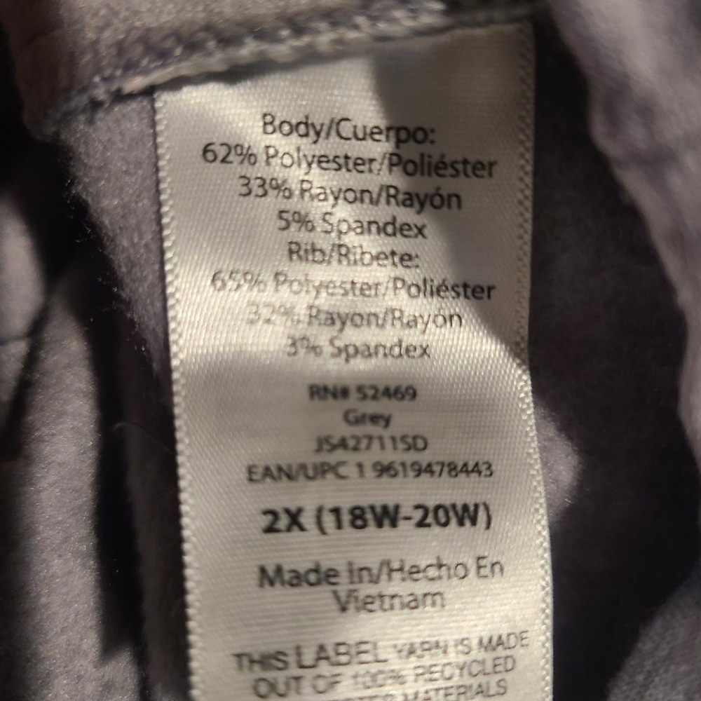 JOYSPUN gray sweatshirt retro print 2X - Picture 8 of 9